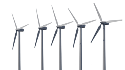 Clean energy wind turbines generating power for a sustainable future, renewable resources