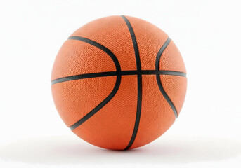 Fototapeta premium orange basketball sports equipment close-up on white backdrop