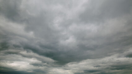 A Dramatic Overcast Sky Covered with Thick, Heavy Clouds Creates an Intense Atmosphere
