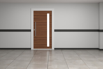 Modern empty room and wooden parquet. 3D rendering