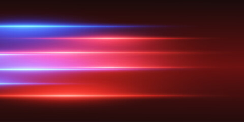 Abstract red and blue light lines. Vector illustration