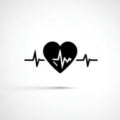 Black heart icon with EKG/ECG lines