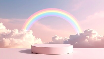 Pastel rainbow podium clouds