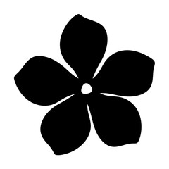 Silhouette of a Five Petal Flower in Black and White Simplicity