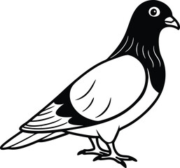 A stylized vector illustration of a peaceful pigeon silhouette with outstretched wings is a perfect design element