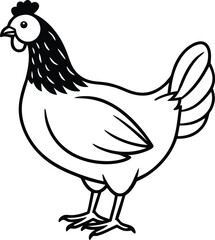 A colorful cartoon illustration of a funny rooster, hen, and chick on a white background
