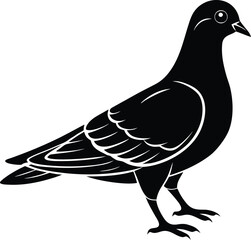 A silhouette vector illustration of a dove of peace with its wing spread is a powerful design
