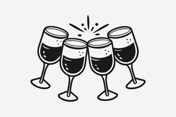 champagne glasses and champagne