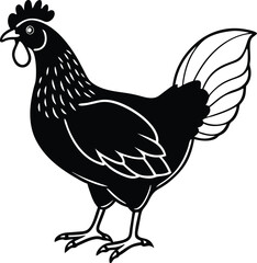 Cartoon vector illustration of farm poultry, including a rooster, hen, and chick, isolated on a white background