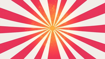 Vibrant Red and White Explosive Rays with a Gradient Glow, Abstract Radiating Sunlight Background