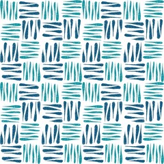 Seamless Geometric Striped Abstract Pattern in Blue and Teal