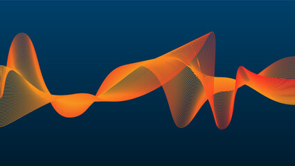 Modern wavy lines with colorful soft orange gradient colors