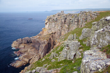 The cliffs of Pedn-men-du or Sennen Crag. Cornwall. England. GB