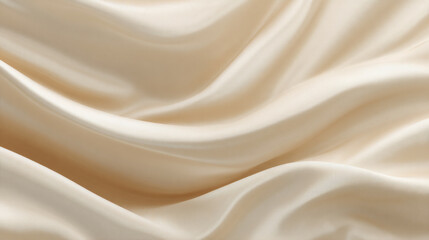 Obraz premium Elegant Cream Satin Fabric with Soft Folds and Natural Draping 