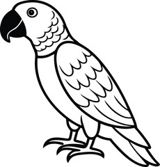 Tropical cartoon parrot flying with colorful wings and feathers