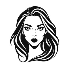 Elegant woman silhouette, female vector, beauty salon logo, lady face outline, stylish girl head design