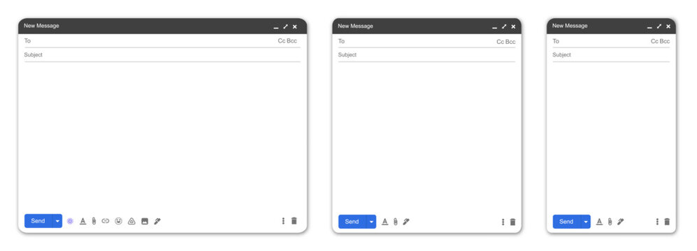 Set of email interface
