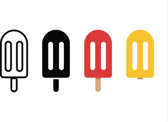 Fototapeta premium Four colorful popsicle icons