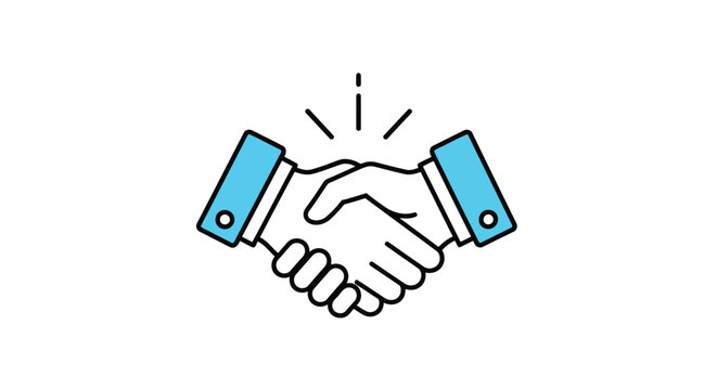 Illustration of a business handshake symbolizing a successful agreement and strong partnership between two parties