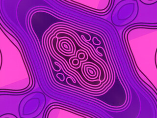 Dynamic graphics with abstract waves rendered in an ultra-modern neon palette. 3d rendering digital illustration