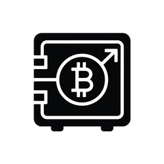 Obraz premium Secure Bitcoin Storage Safety Vault Icon Illustrating Cryptocurrency Protection and Investment Security Technology