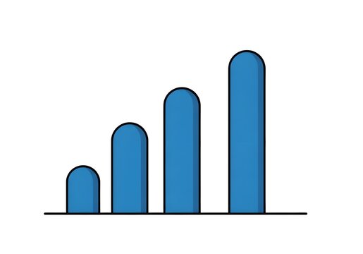 business graph on white icon