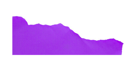 Purple torn paper isolated on transparent background