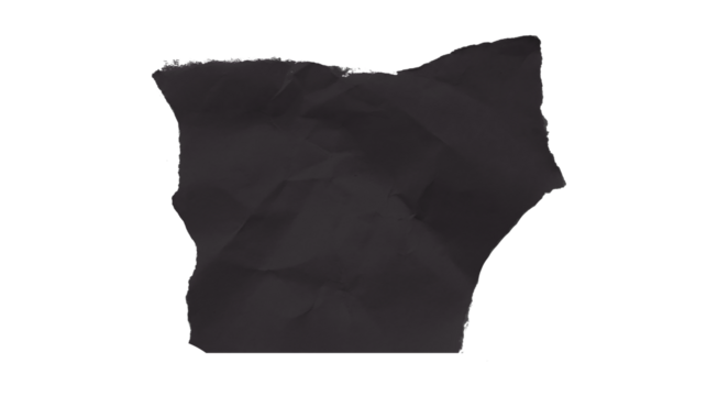 Black torn paper isolated on transparent background
