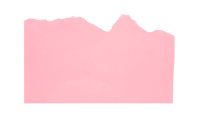 Pink torn paper isolated on transparent background