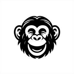 Happy monkey face cartoon logo