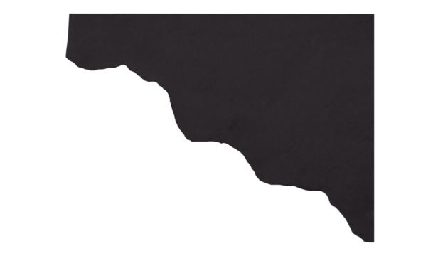 Black torn paper isolated on transparent background