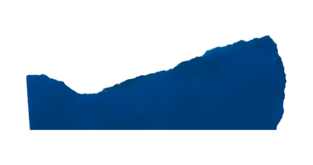 Blue torn paper isolated on transparent background