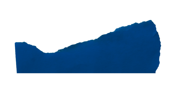 Blue torn paper isolated on transparent background