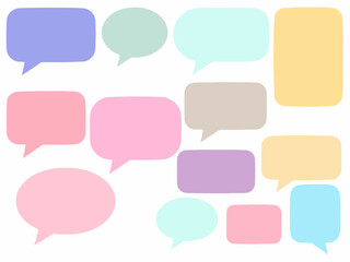 Colorful set of speech bubble icons for chat and communication design