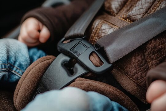 Secure Child Safety Seat Installation in Vehicle with Toddler Properly Buckled for Safe Travel