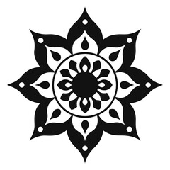 Rangoli Pattern vector silhouette illustration isolated on white background