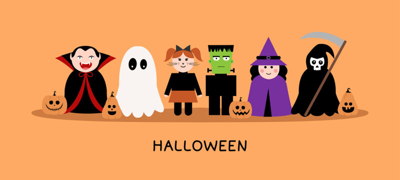 Halloween card or banner. vector illustration.