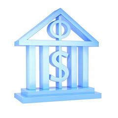 Bank Icon - Banking Concept. 3d rendering

