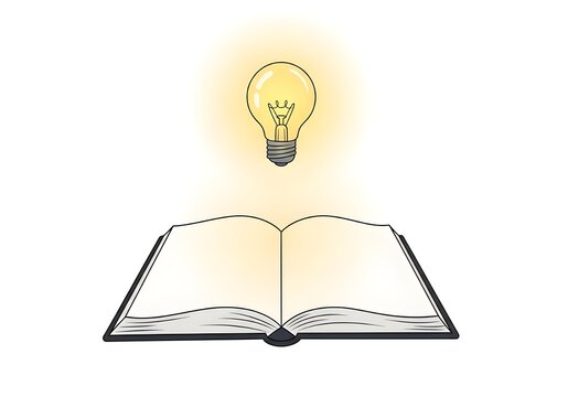 light bulb with open book
