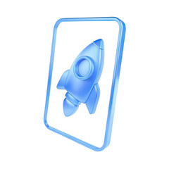 3d rendering of Rocket icon - rocket icon isolated on white
