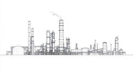 Fototapeta premium Industrial complex outline design