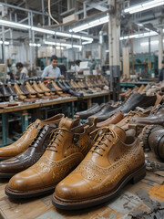 Factory production of shoes
