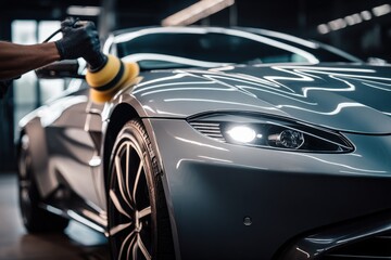 Professional Car Detailing: Polishing a Modern Vehicle for Showroom Finish and Automotive Perfection