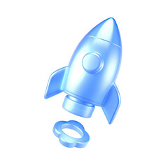3d rendering of Rocket icon - rocket icon isolated on white
