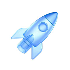 3d rendering of Rocket icon - rocket icon isolated on white
