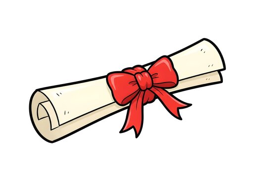 Certificate of diploma with ribbon 