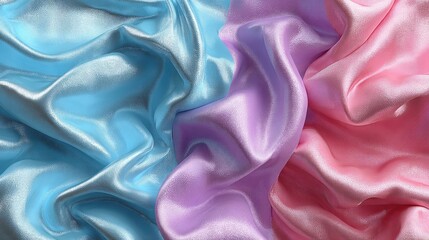 Obraz premium Soft, flowing silk fabric in light blue, lavender, and rose