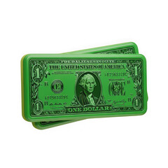 Fototapeta premium 3d icon of green dollar bill isolated on transparent background