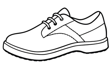 Classic laced shoe contour showcases timeless style in a simple outline on white