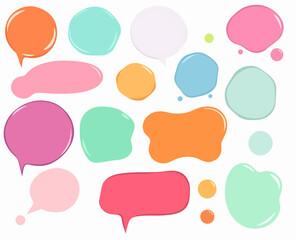 Colorful vector speech bubbles set for text communication and message design element
